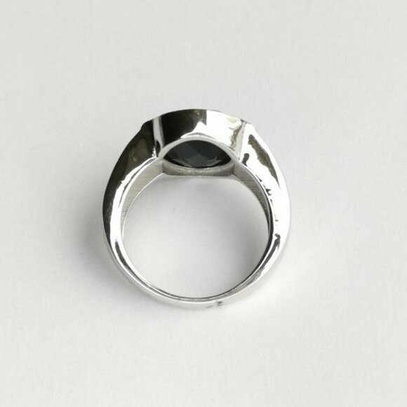 New Sterling silver round Black Onyx ring size 6 - Picture 6 of 9